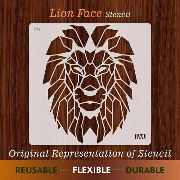 Lion Reusable Stencil for Canvas and Wall Painting – ID#108