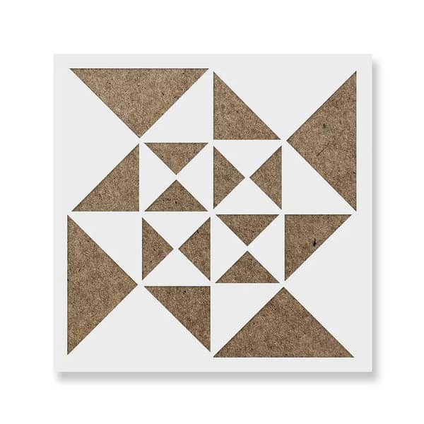 Pinwheel Quilt Block Stencil – Aizal collection, 18 x 18 inches (custom sizes available)