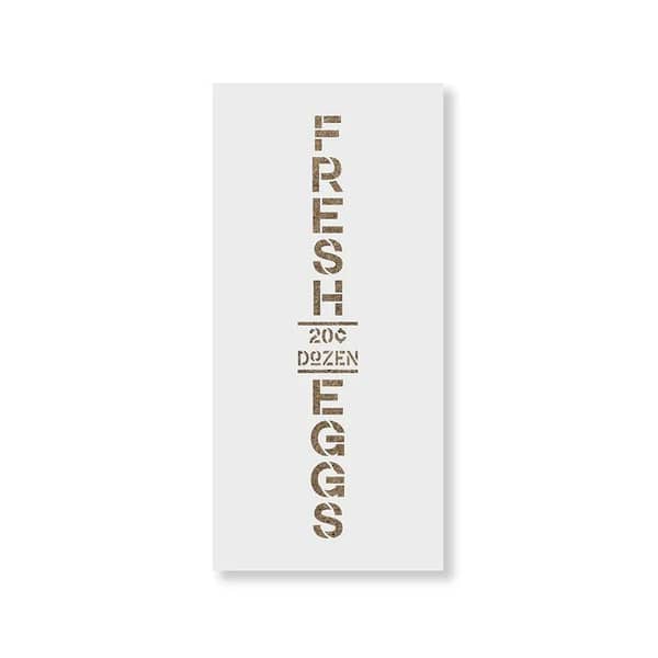 Vertical Sign Fresh Eggs Stencil | Aizal collection | Wall stencil, customizable size 18 x 18