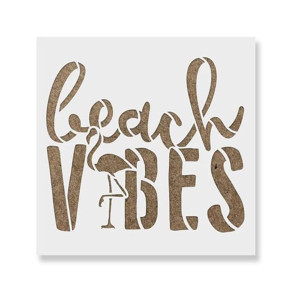 Summer Beach Vibes Stencil | Aizal collection – Wall stencil, custom size up to 18 x 18