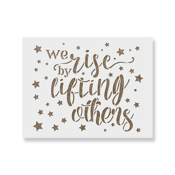 We Rise Lifting Others Stencil by Aizal collection | Wall stencil, customizable size 18 x 18