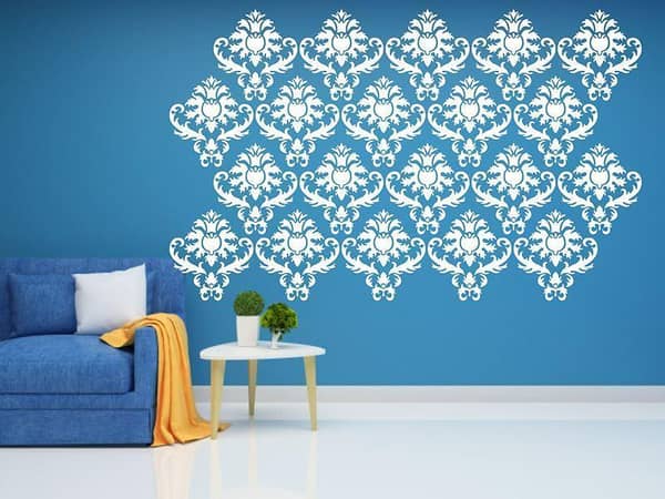 Damask floral pattern Reusable Stencil For Canvas And Wall Painting. ID#211