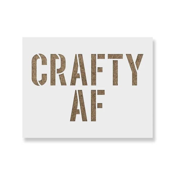 Crafty AF Stencil from Aizal collection — Stencil for wall, custom sizes available, 18 x 18