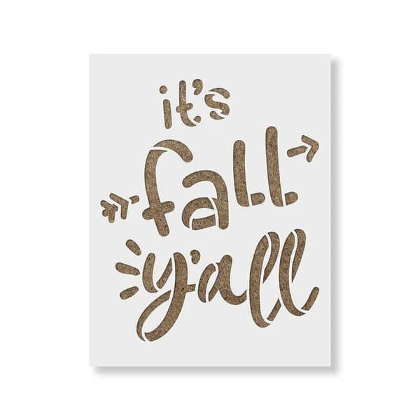 Its Fall Yall Stencil by Aizal Collection — Wall Stencil in Custom Size (18 x 18)