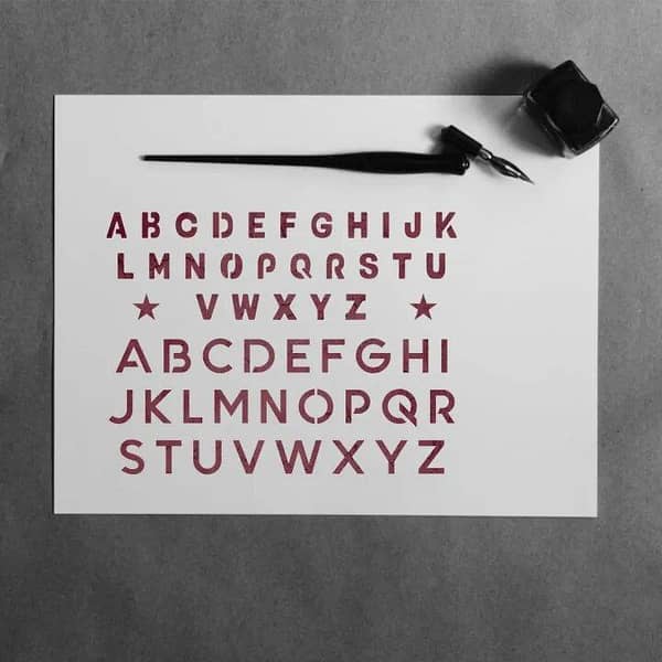 IMart Stencils English Alphabets reusable stencil for walls, furniture, and canvas DIY home decoration