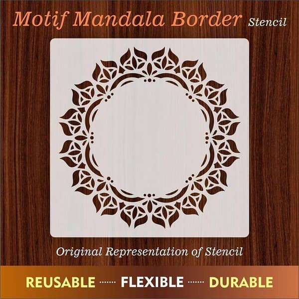 Motif Mandala Round Border reusable stencil for canvas and wall painting. ID#256