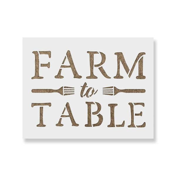 Farm To Table Stencil | Aizal collection, WallStencil 18 x 18 (Custom Size Available)