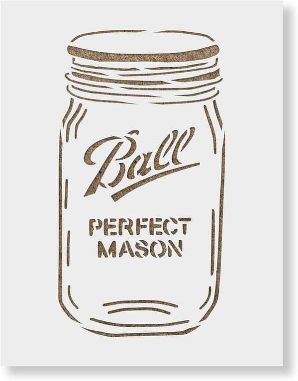 Mason Jar Stencil – Kitchen and Wall Stencil Set, Mason Jar Design, Aizal Collection; 18 x 18