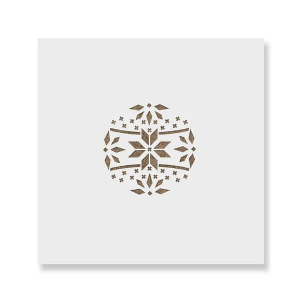 Fair Isle Christmas Ornament Stencil from Aizal Collection, 18 x 18 cm (Custom sizes Available)