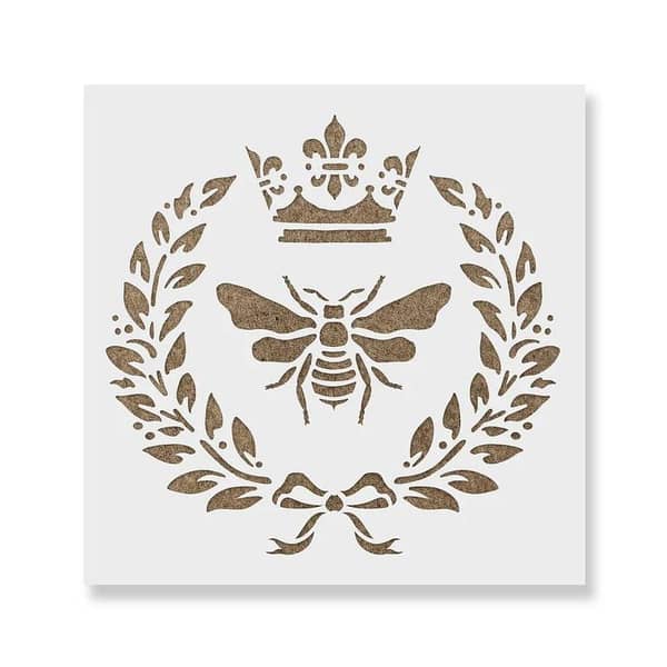 Royal Bee Stencil from Aizal collection, 18 x 18 cm with Custom Size option