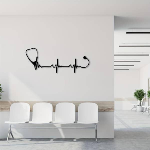 Stethoscope Decal Sticker Wall Art for Medical Spaces – 2x1 Feet, Custom Size, Self-Adhesive