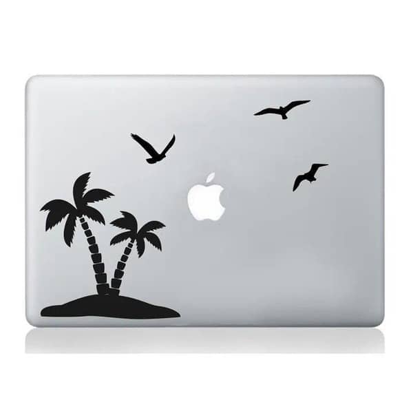 Rising Arts; tree laptop STICKER-0.8 x 0.5 inches BLACK COLOR boy decor decoration