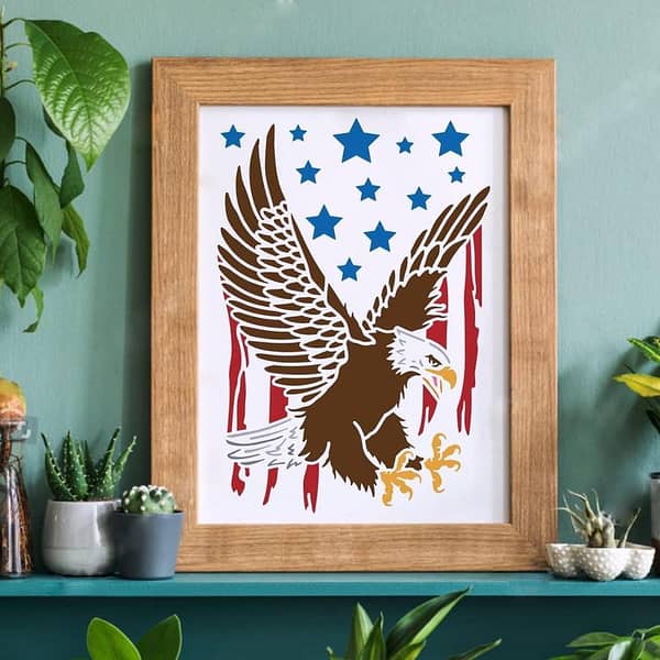 Eagle Head Stencil – 11.8 x 11.8 Inch Reusable Stencil for Walls, Canvas, Furniture & Paper | FINGERINSPIRE Bald Eagle Stencil Sheet (Custom Size Available) – Aizal Collection