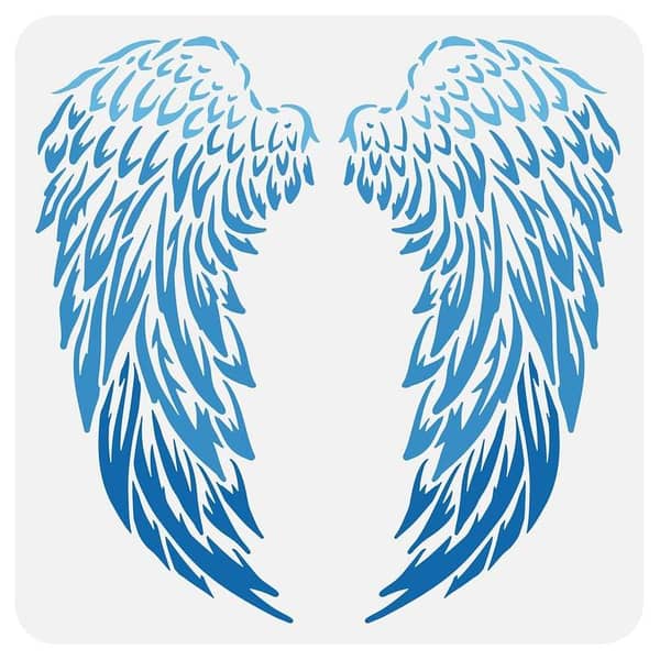 Angel Wings Stencil – 11.8 x 11.8 Inch Reusable Template by Aizal Collection