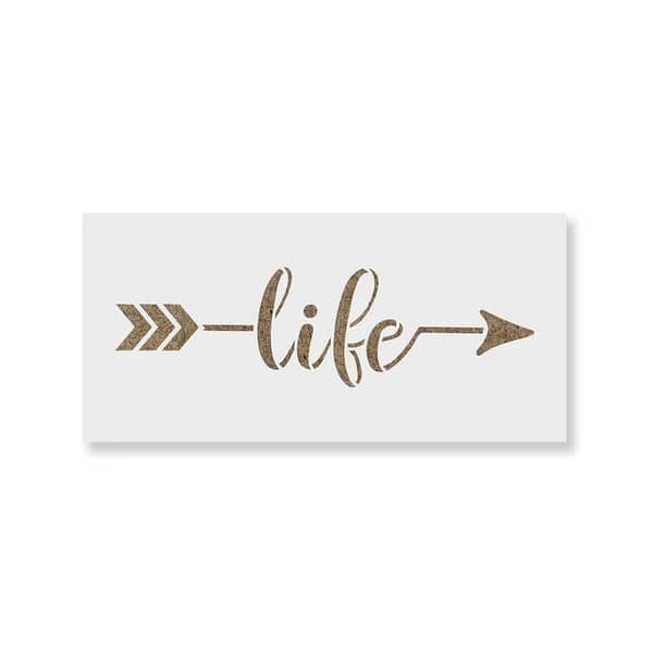 Life Arrow Stencil | Aizal collection | Stencil for walls and crafts, size 18 x 18
