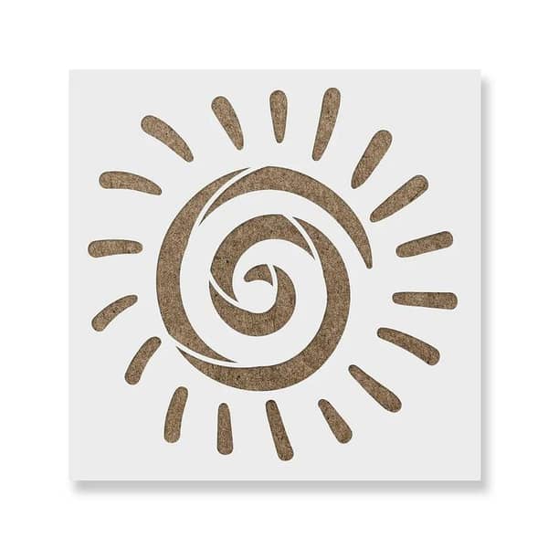 Aztec Sun Stencil from Aizal Collection — Wall Stencil, Custom Size Available, 18 x 18