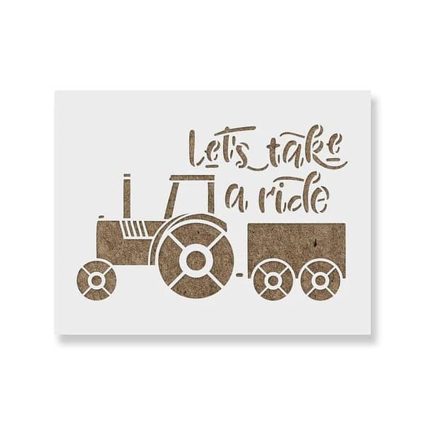 Tractor Ride Stencil by Aizal Collection — Wall Stencil, Custom Size Available, 18 x 18