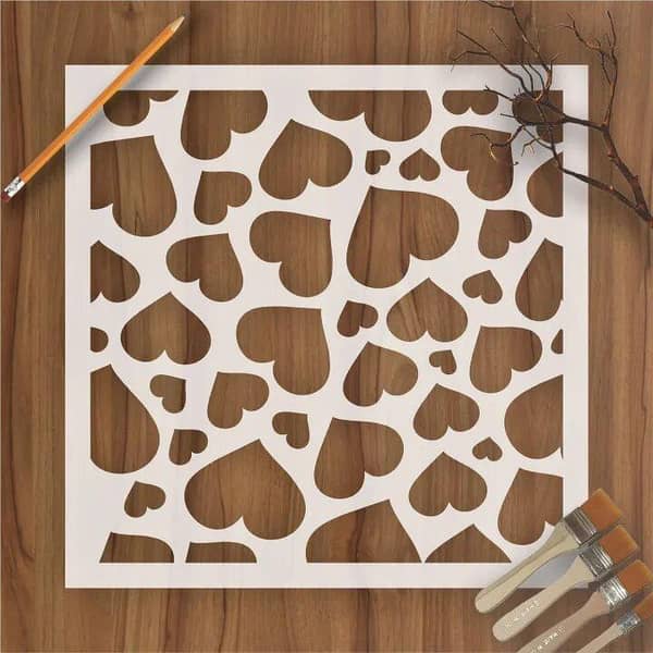 Small Heart Shaped Reusable Stencil For Painting Art DIY Home Decor Scrap booking Album Crafts