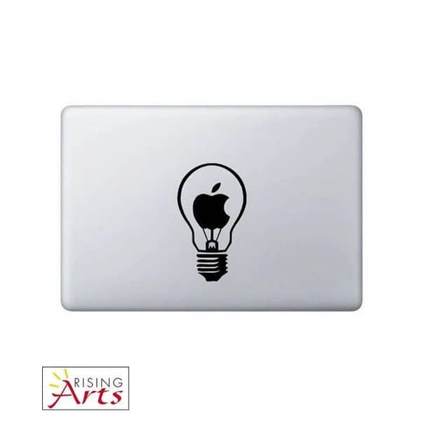 Bulb Tech Laptop PVC Self Adhesive Sticker Vinyl Decal Cool Design Skin Art for Gift Boys Girls Office Students Kids - 3 X 5 Inches - Black - Rising Arts