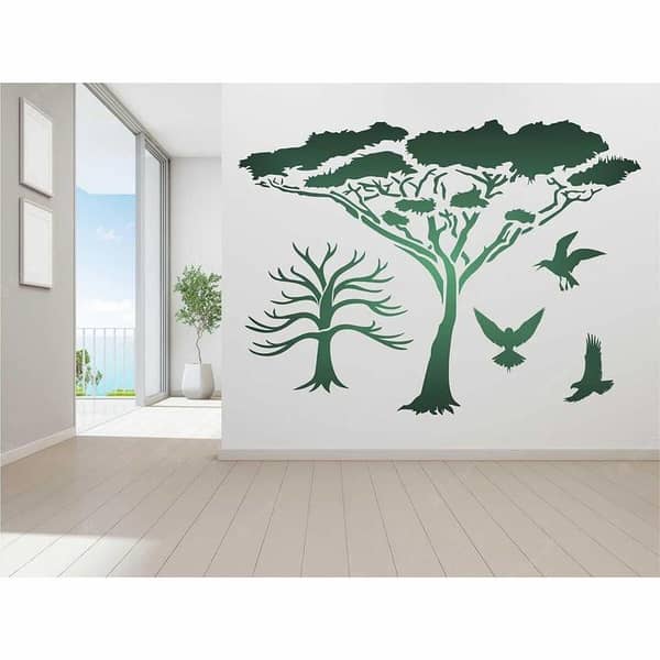 Tree vinyl Reusable Stencil For Canvas And Wall Painting. ID#136