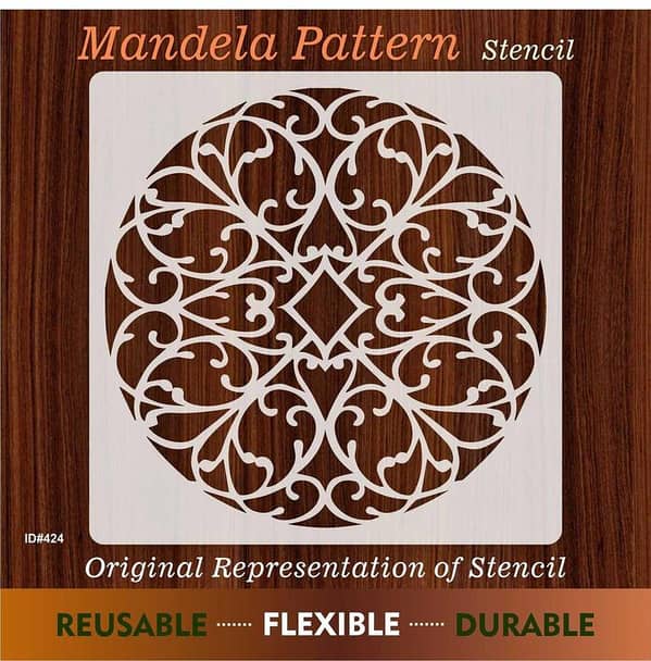Pattern Mandala Design for Wall Decor: Reusable Stencil for Canvas and Wall Painting. ID# 424