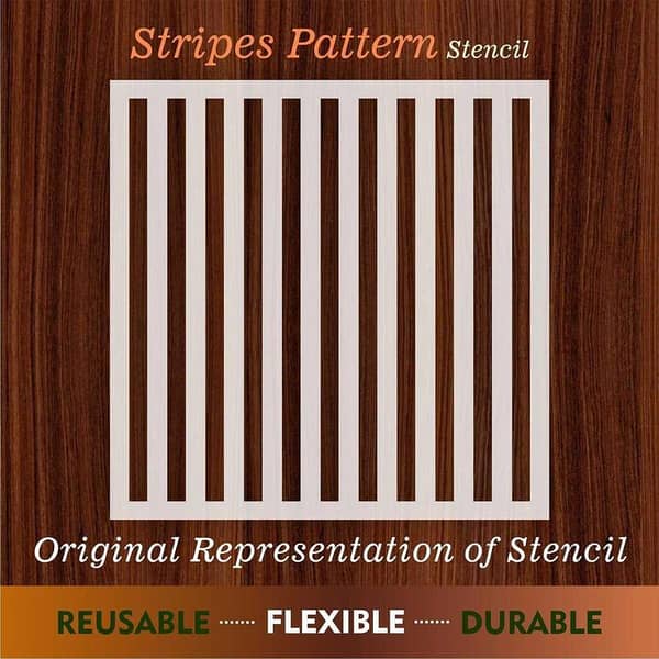 Stripes Pattern Reusable Stencil for Canvas and Wall Painting. ID 449