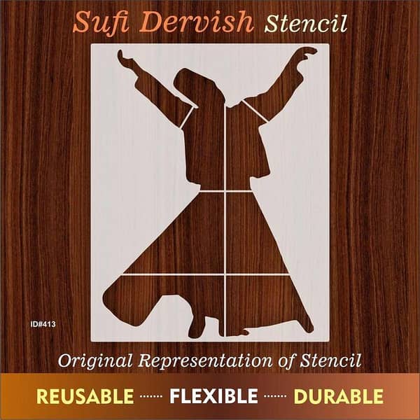 Sufi Dervish Reusable Stencil for Canvas and Wall Painting – ID# 413