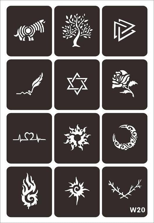 Tribal Totem Symbol Tattoo Stickers by aizal collection – Waterproof, long-wear mehndi-style temporary tattoos for men and women