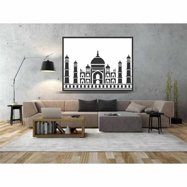 Taj Mehal Reusable Stencil for Canvas and Wall Painting (ID# 450)