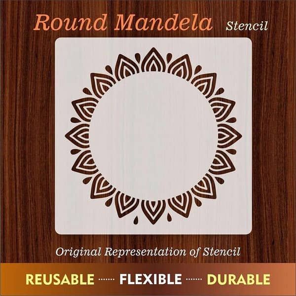Round Art Mandala Reusable Stencil for Canvas and Wall Painting. ID#252