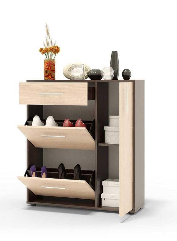 Toheed Wood Shoe Rack Organizer with Storage Cabinet and Drawer