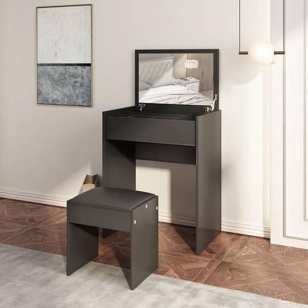 space saving dressing table with stool