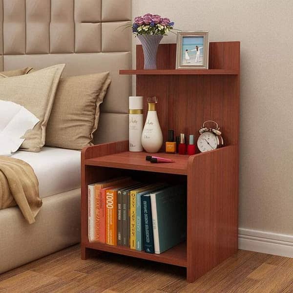 Modern Bedside table with open storage box bedroom side table multifuncional wooden bookcase