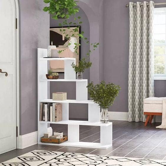 Ladder bookcase display rack home office shelves