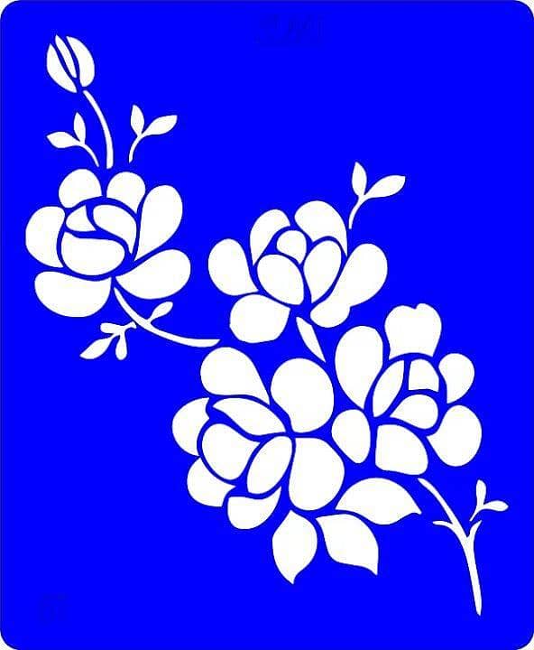 Cheery Blossom Plant Reusable Stencil for Airbrush, Painting, and Scrapbooking