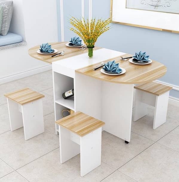 The Simplicity Of The Household Foldable Family Dining Room Table And Chairs