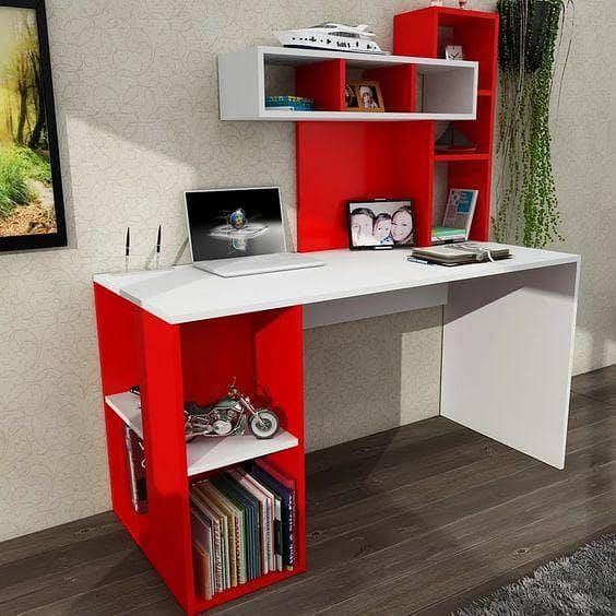 Study desk laptop desk with book shelves home office base desk