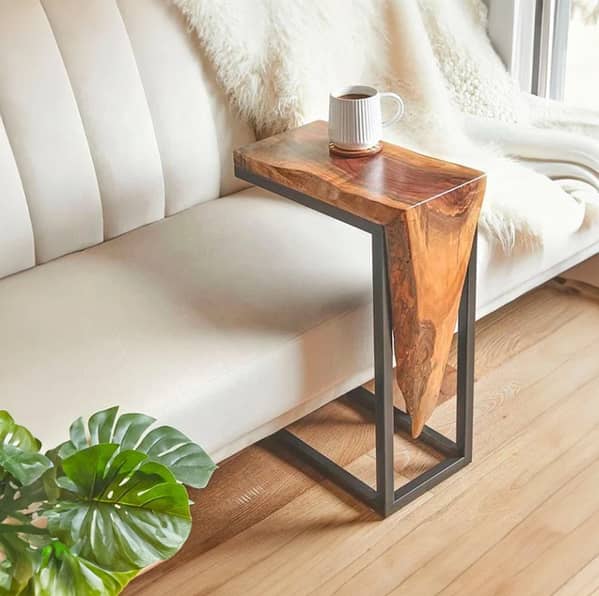Toheed Wood Charlette Coffee Table, console table, hallway, entryway, or living room, traditional wood designs to contemporary metal and glass constructions, Sheesham wood and Legs metal pipe