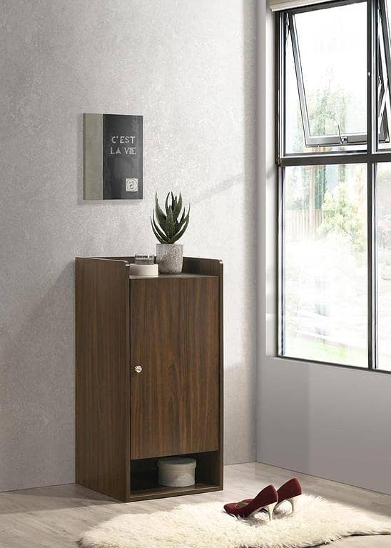 Toheed Wood Shoe Rack Cabinet - Mid-Century Modern, 12-Pair Capacity