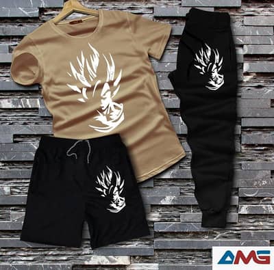 MEN TRACK SUIT.  T SHIRT+TROUSER+SHORT                  3 IN 1