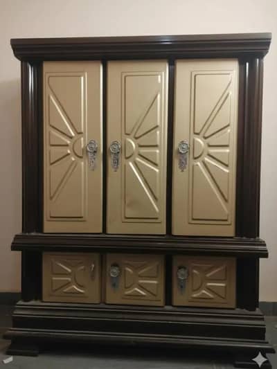 three door iron almirah.