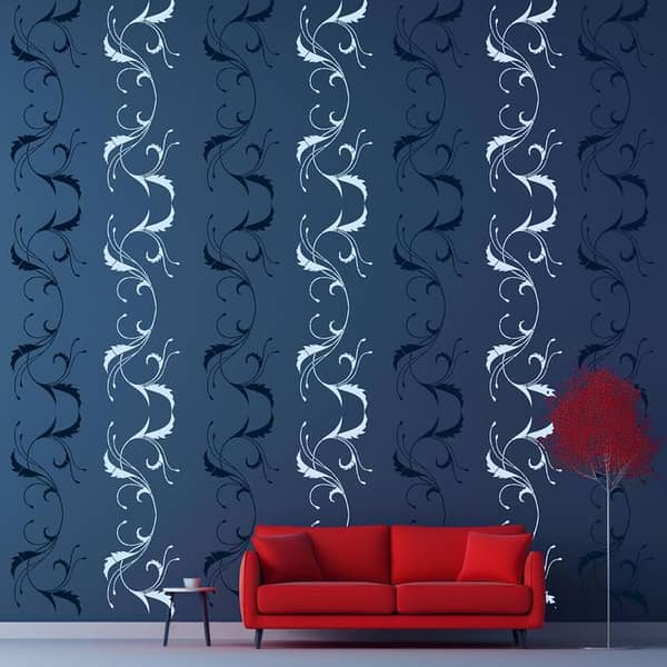 Floral Swirl Wall Stencil by StenCart – 16x24 Inch Reusable Stencil Sheet for Walls, Ceilings & Floors – Aizal Collection