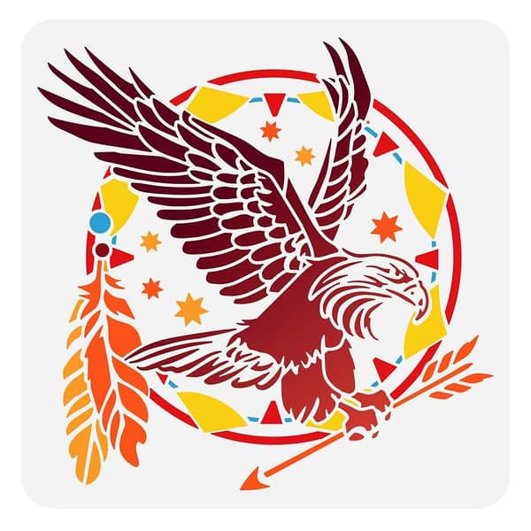 Dragon Stencil Template – 8.3 x 11.7 inch Reusable Oriental Dragon Head Stencil by Aizal Collection