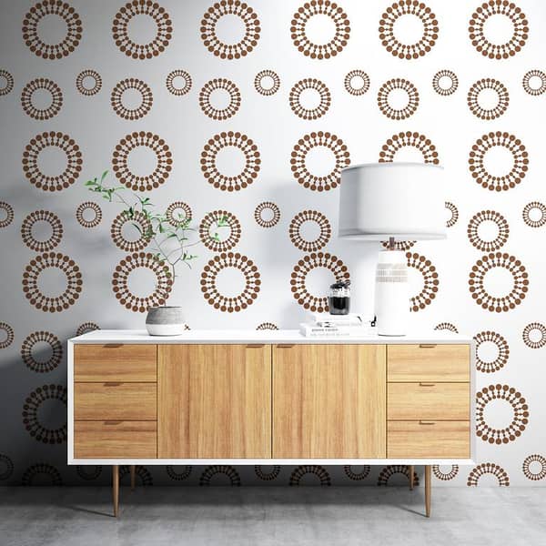 Dotted Circle Wall Stencil 16x24 Inch – Reusable Stencil Sheet for Bedroom and Living Room Painting (Aizal Collection)