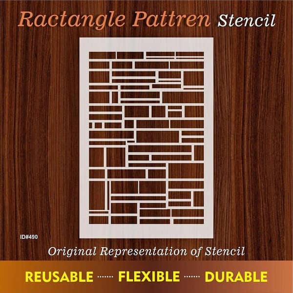 Ractangle Pattern Stencil for Canvas and Wall Painting. ID #490