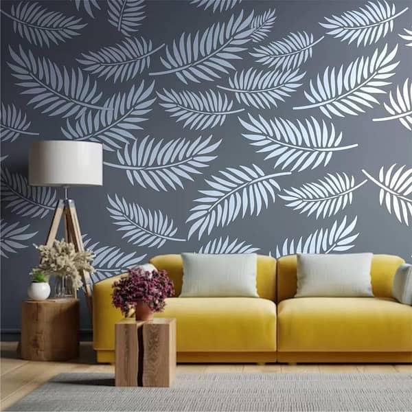 Jungle Palm Leaf Reusable Stencil, 6x6 inches, custom sizes available | Stencil for Wall Painting, Scrapbooking, Card Art | aizal collection