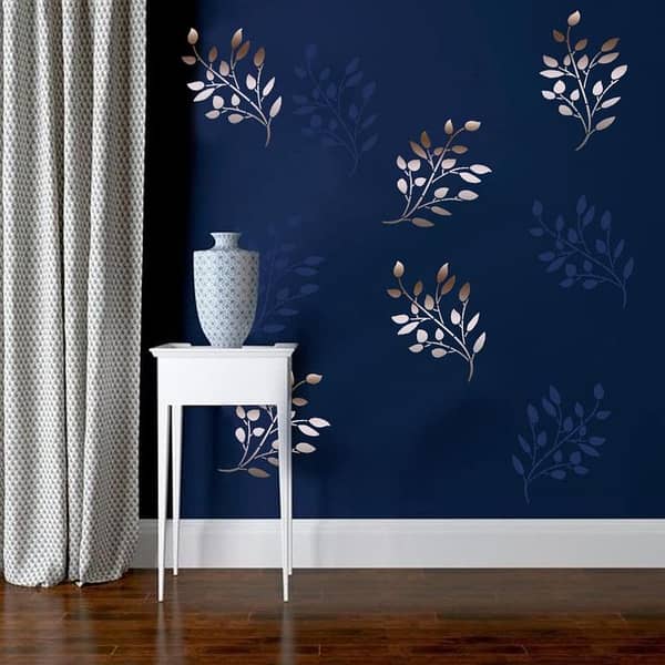 Creeper Leaves Wall Stencil – 16x24 Inch Reusable Pattern for Wall Painting (Aizal Collection)