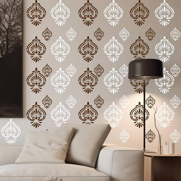 Mewari Fine Art Wall Stencil 16x24 Inch – Reusable Rajasthani Design by Aizal Collection