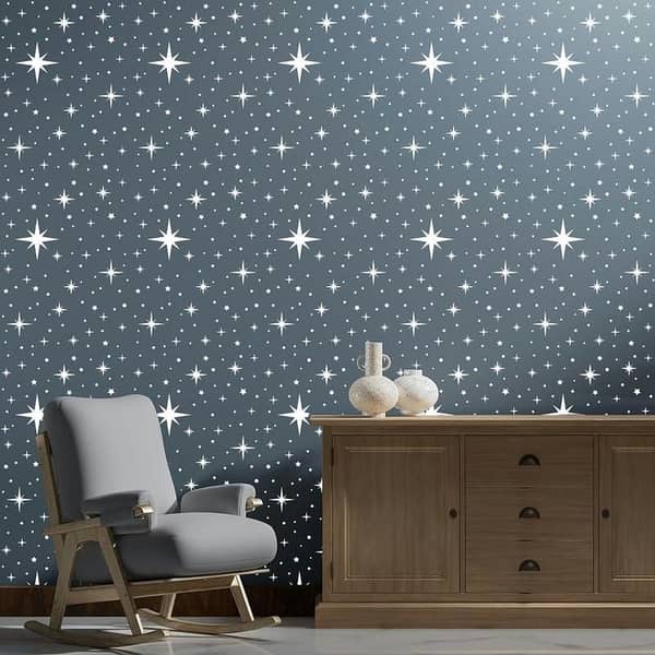 Stars Wall Stencil – 16x24 Inch Reusable Template for Wall Painting (Aizal Collection)