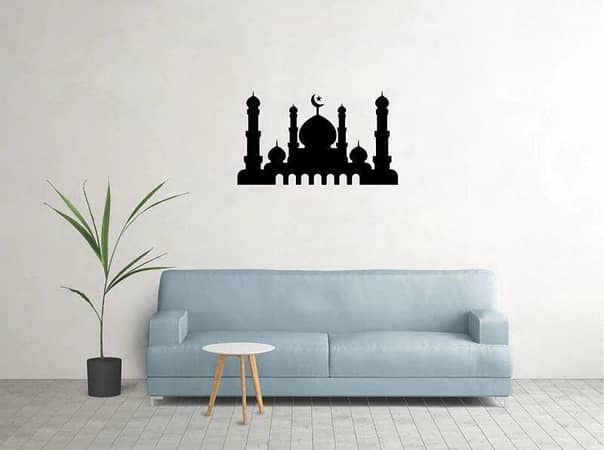 Mosque Silhouette Islamic Reusable Stencil for Canvas and Walls | ID#128